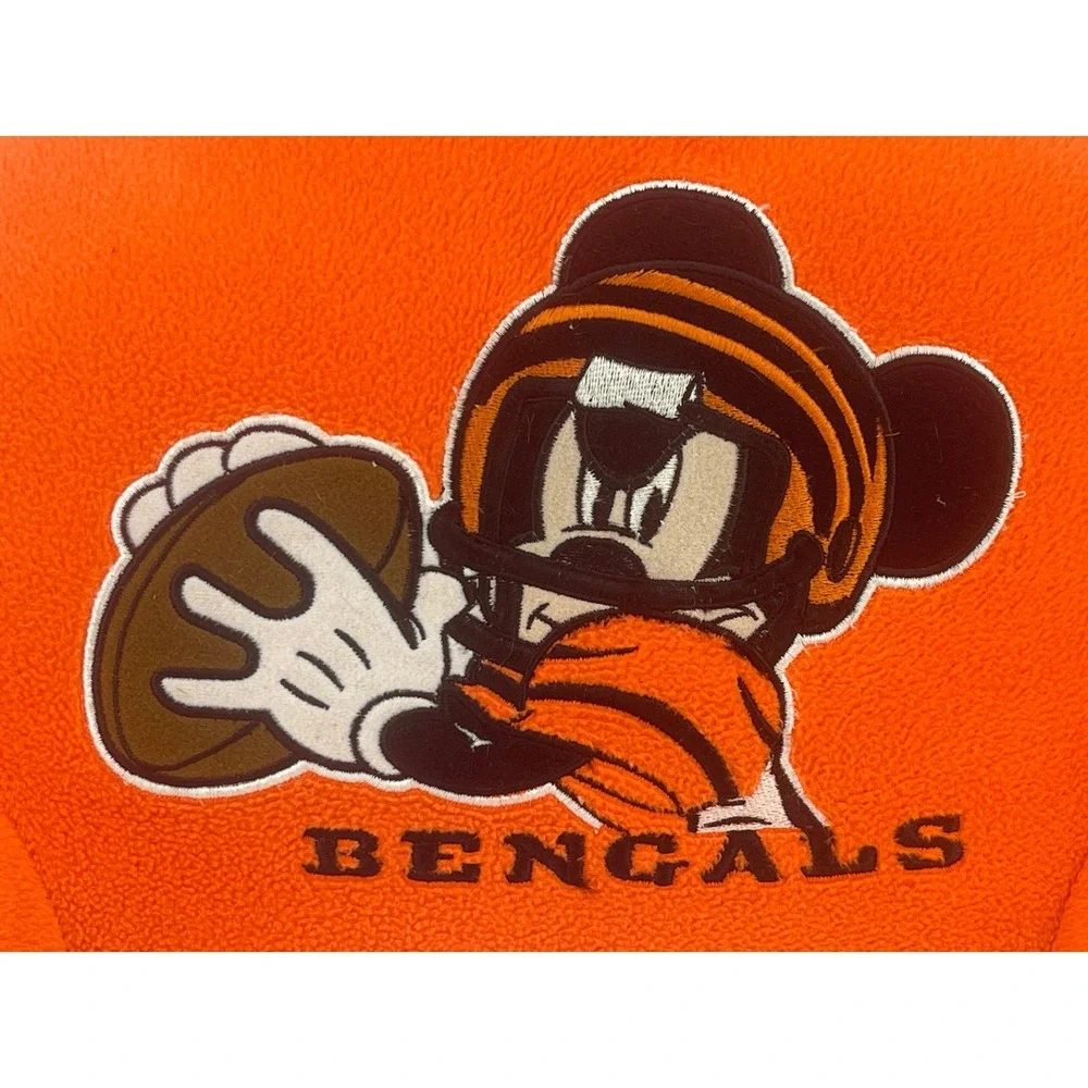 Disney NFL Cincinnati Bengals Mickey Mouse Backrest Lounge Pillow Orange Fleece